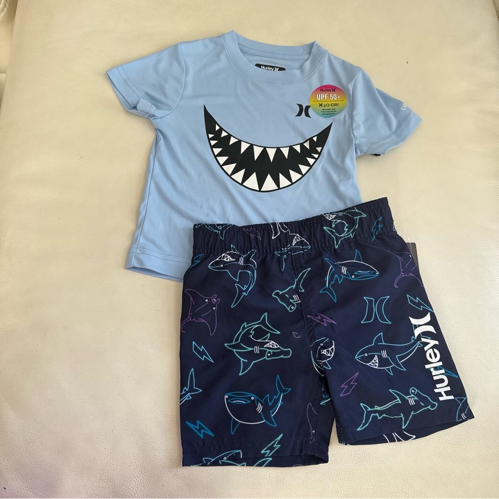 Hurley cute shark boy short active top set 8000